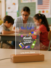 Personalised Engraved Back to School Night Light with Pencil Design - Teacher's Gift & Student Keepsake