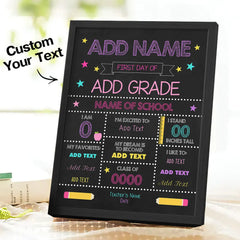 Personalised First Day of School Sign - Custom Wooden Back to School Gift