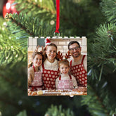 Personalized Building Brick Puzzle Photo Block Christmas Ornament