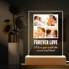 Custom Photo Plaque Wooden Stand Night Light(5.9in x 7.7in), Personalized Photo Strip, Best Friend Gifts