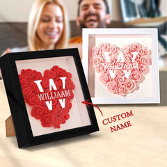 Customized Name Flower Shadow Box Personalized Shadowbox Frame