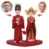 Custom Wedding Couple Bobblehead with Personalised Engraving