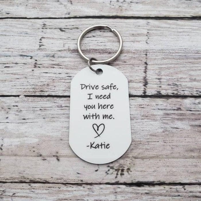 Personalised Drive Safe Keychain with Photo & Name | Wedding Gift for Boyfriend