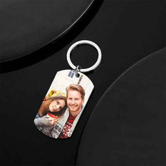 Custom Calendar Engraved Tag Key Chain Anniversary Valentines Gift For Lovers