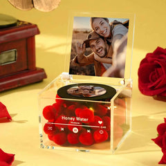 Custom Photo Mini Music Record Player with Light Personalized Music Acrylic Box