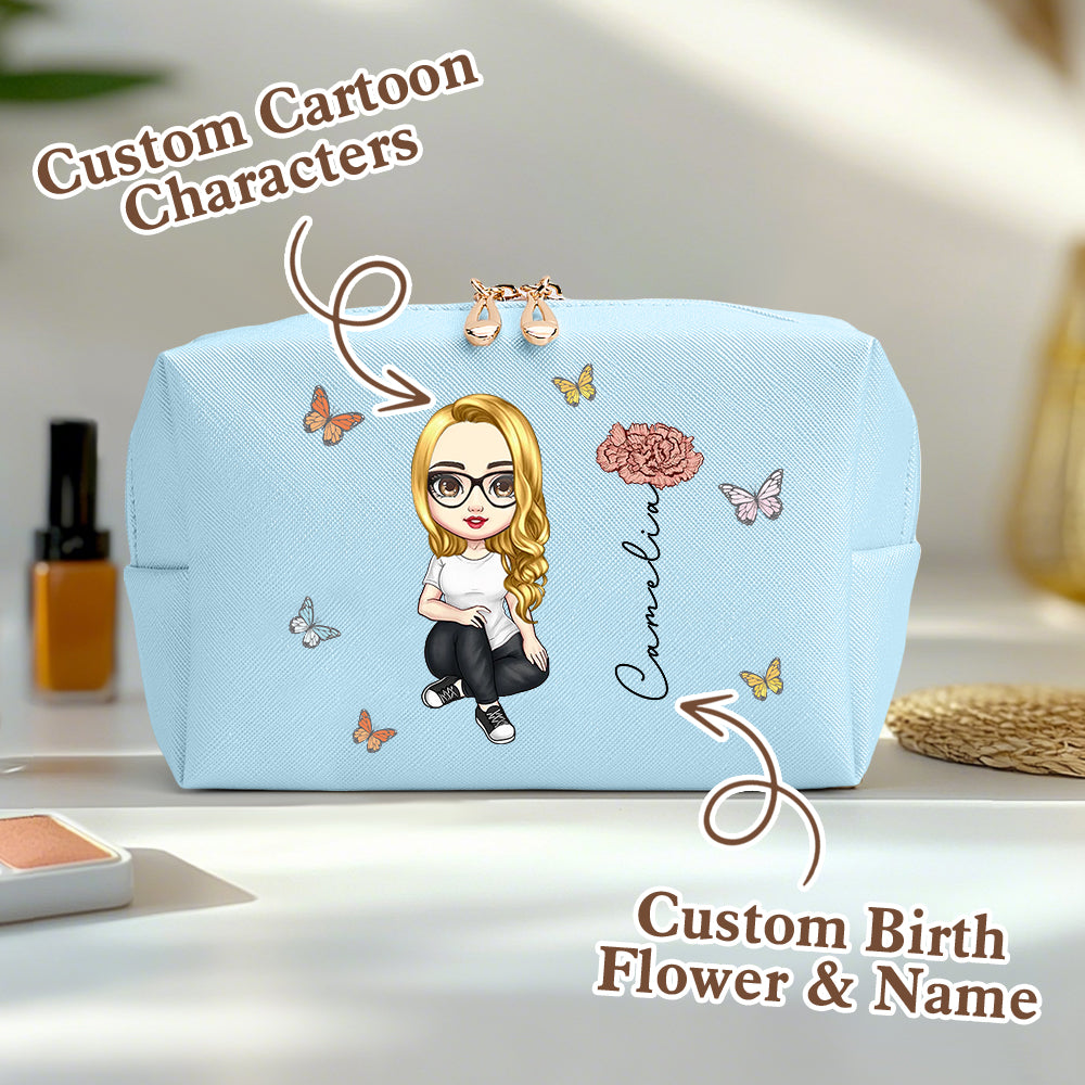 Gift-ready packaging for personalised birth flower make-up bag — premium presentation box perfect as a gift for her