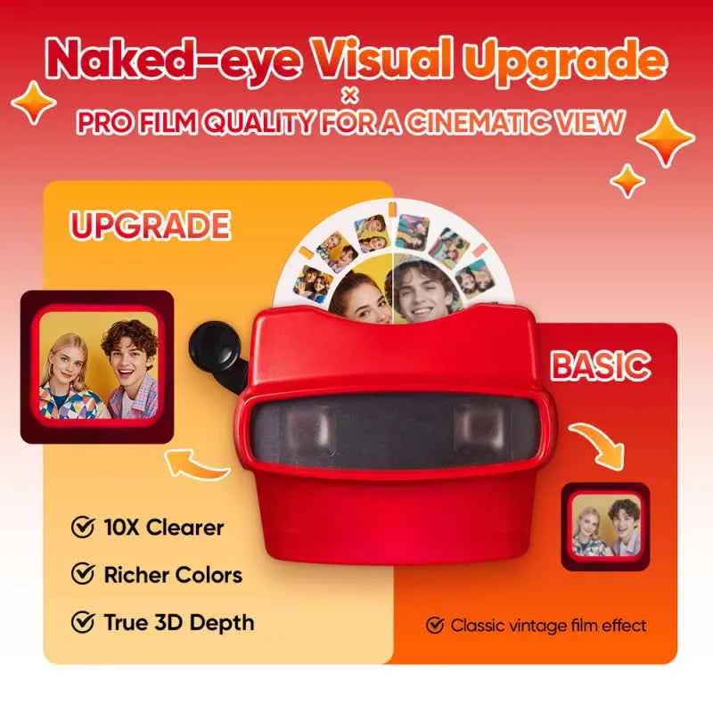 Custom 3D Viewfinder and Reel 10x Ultra-Clear 3D Upgraded Version Personalized Christmas Gifts Text and Photo Viewer with Your Own Photos
