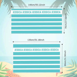 Personalized Stripe Beach Towel with Name Beach Accessories Gift for Family Kids