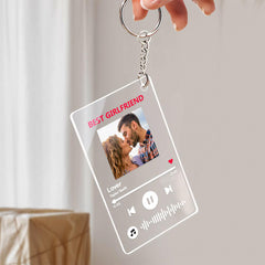 Personalised Music Code Photo Keychain & Night Light - Acrylic Gift for Her