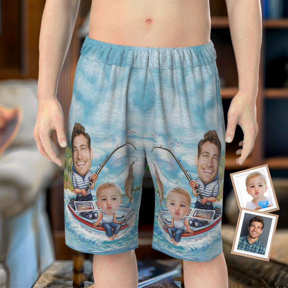 Close-up of custom photo pyjama showing high-resolution heat-transfer face print on breathable polyester fabric, vivid colour and crisp detail for personalised photo gifts