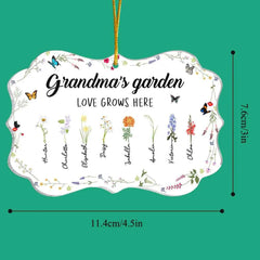 Personalized Grandma's Garden Birth Flowers Acrylic Ornament Custom Birth Month Flower Mother's Day Gifts