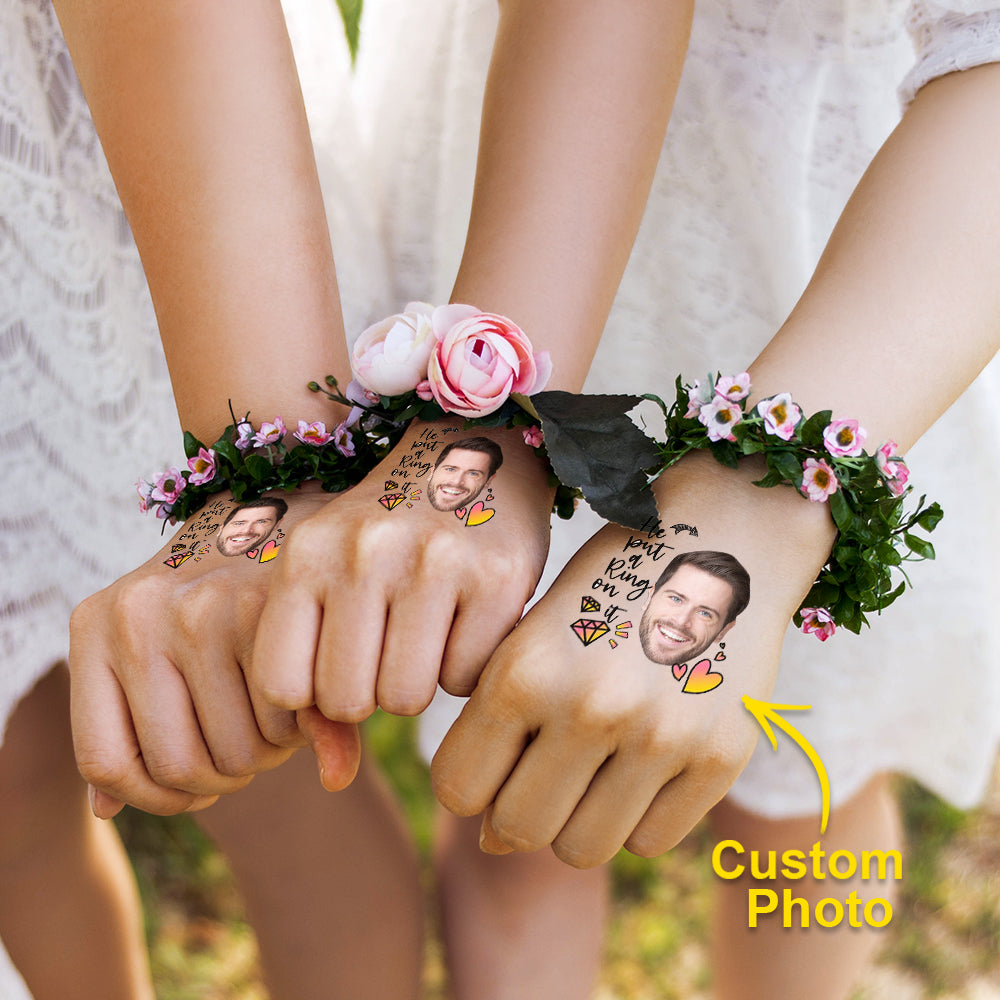Personalised Waterproof Photo Tattoos with Name - Set of 15 | Wedding & Party Favours
