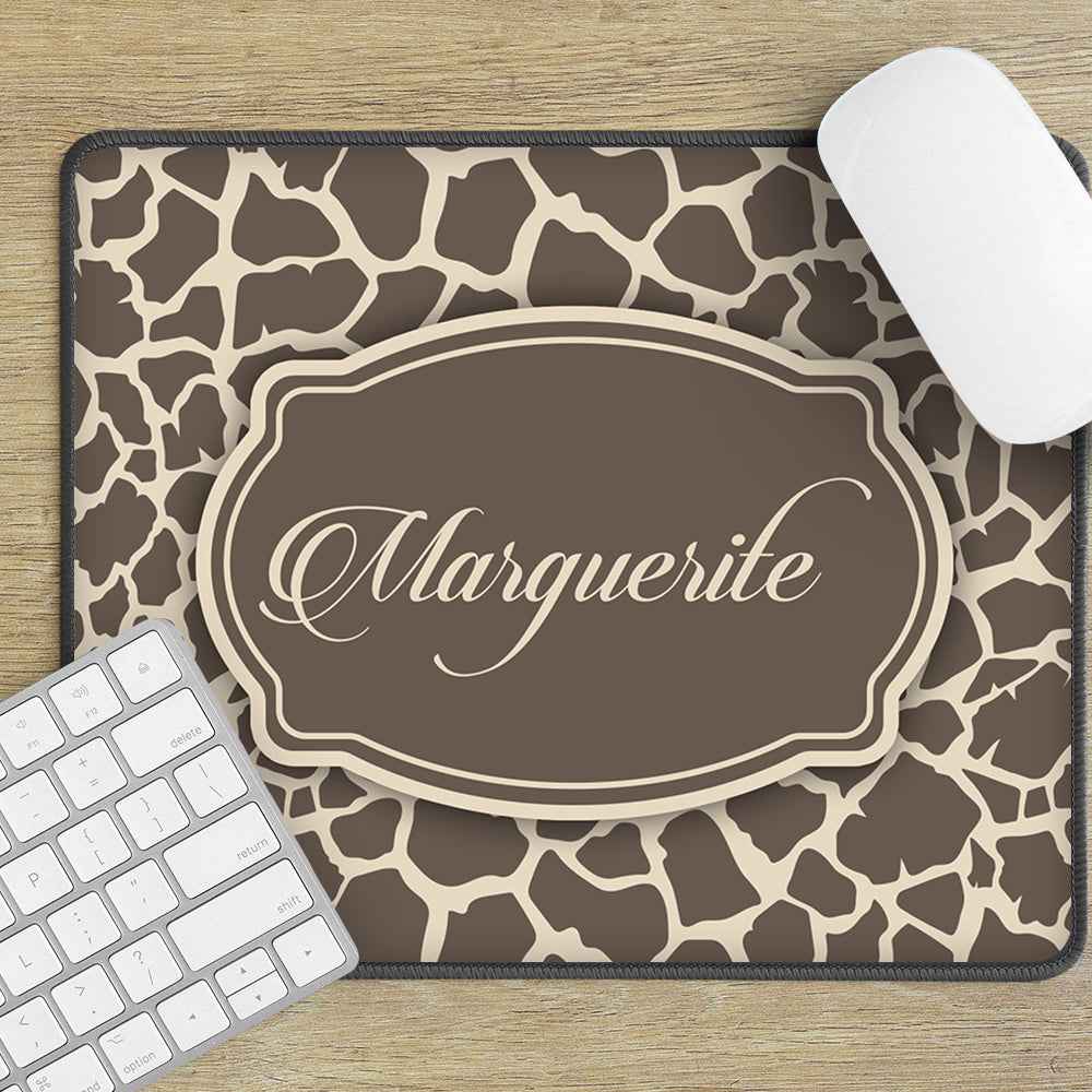 Customised Name Desk Mouse Mat Leopard Print Mouse Pads For Office