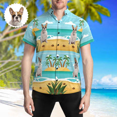 Personalized Photo Print Hawaiian Shirts Summer Beach Button Shirt