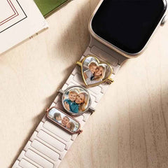 Custom Photo Watch Strap Charm - Personalized Smartwatch Beaded Accessory
