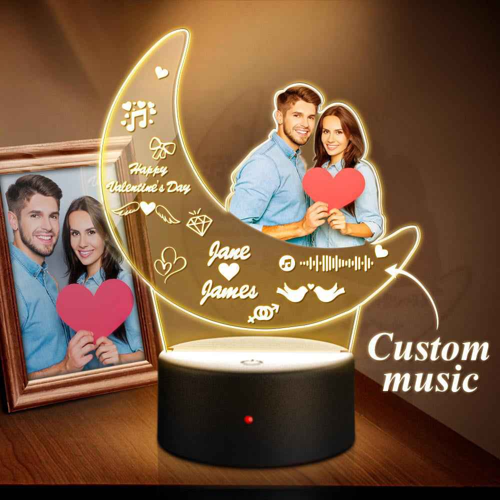 Custom Night Light Glass Plaque Acrylic Moon Photo Light
