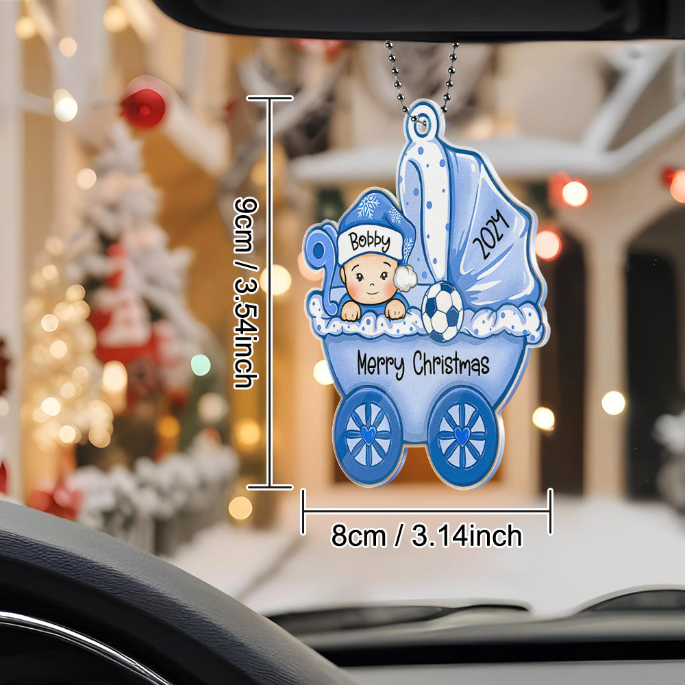 Personalised Baby's First Christmas Ornament - Custom Baby Carriage Keepsake