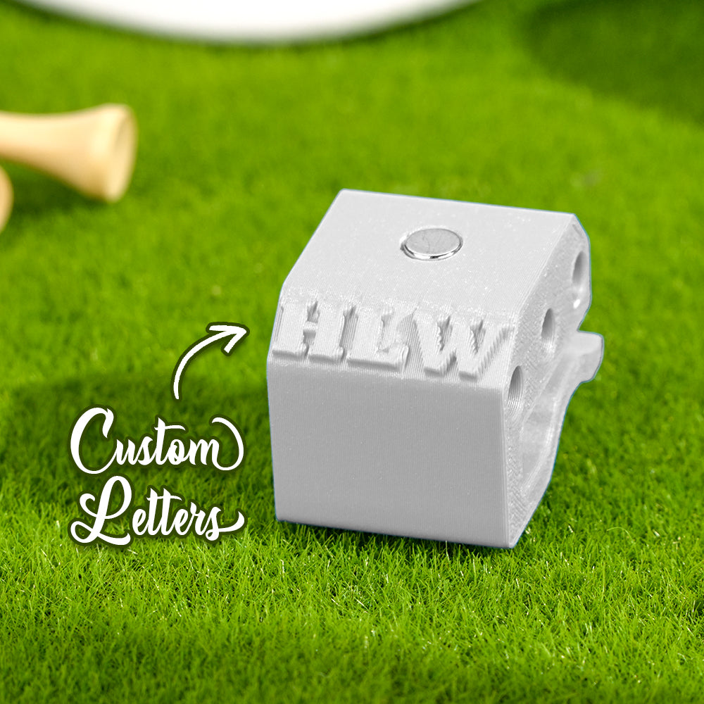 Gift-ready personalised 3D printed magnetic hat clip presented as a golf gift — ideal for Father's Day or birthdays