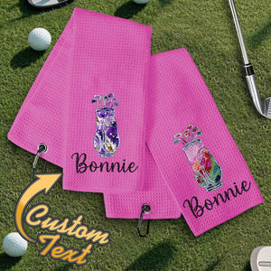 Personalized Golf Towel with Hanging Clip Golfing Clubs Golf Towel Gift for Golf Lovers