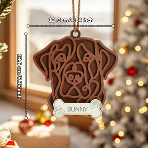 Personalized Line Art Dog with Name Christmas Ornament Christmas Gift for Dog Lover
