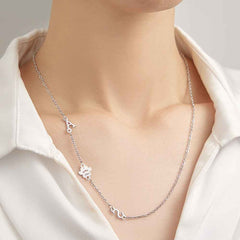 Custom Engraved Animal Paw Shape Initial Necklace – Unique Wedding Gift