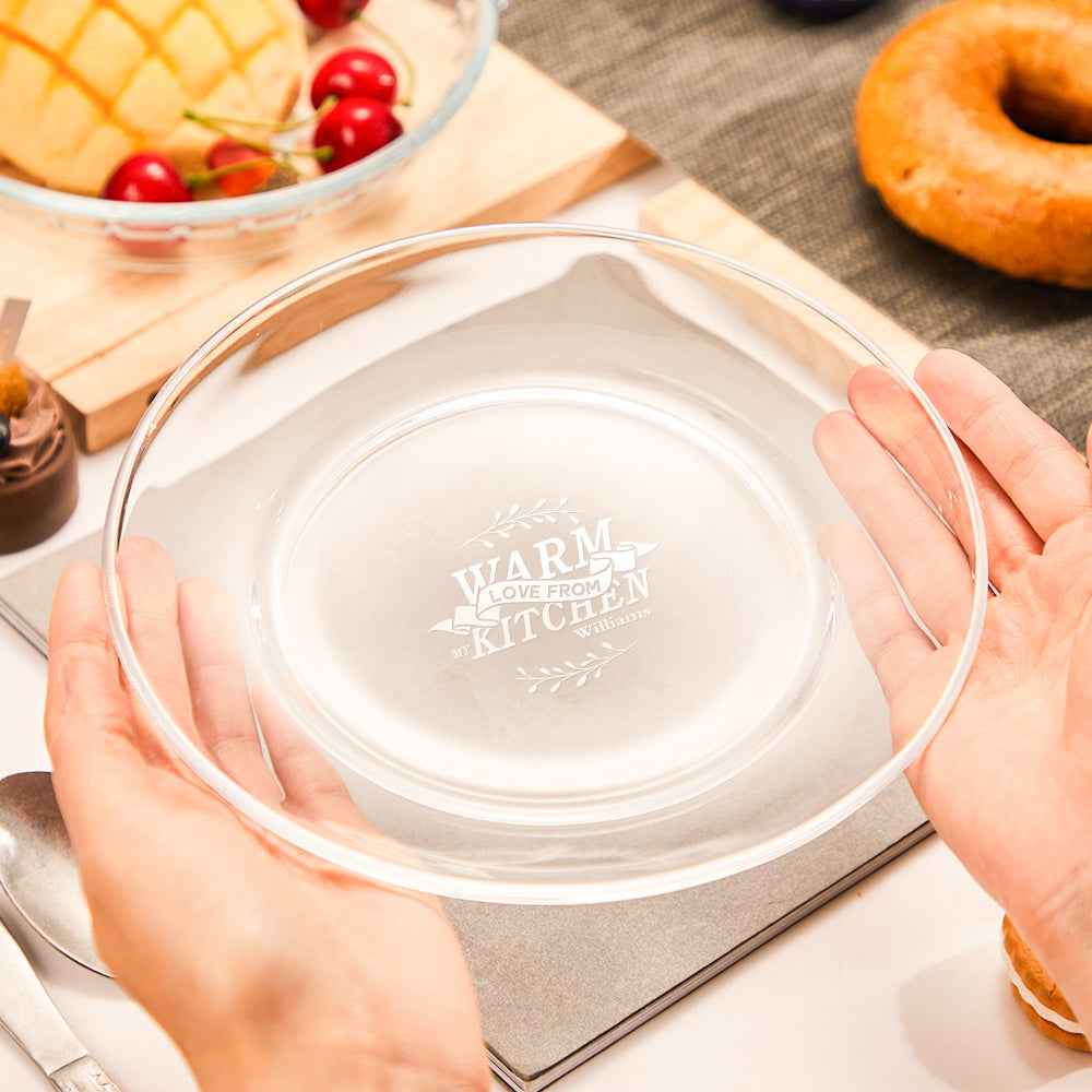 Custom Name Clear Glass Plate Love From Kitchen Tableware Plate