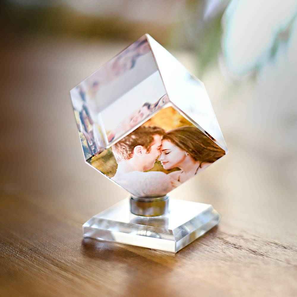 Custom Magic Cube Crystal Photo Frame Cube Keepsake 50mm