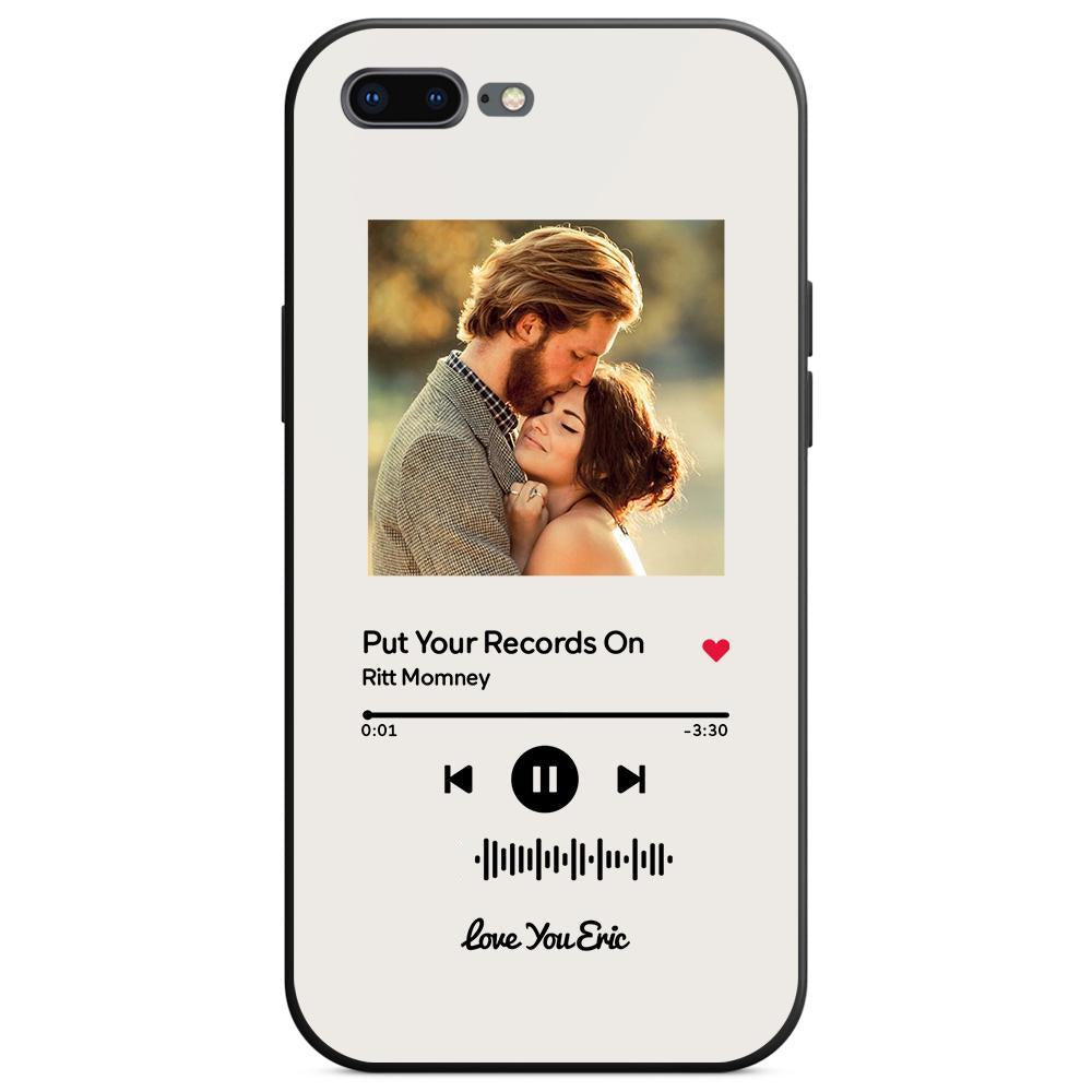 Custom Scannable Music Code Glass iPhone Case - Personalised Photo & Music