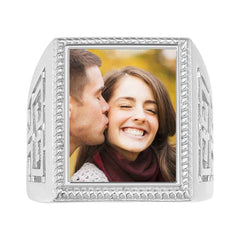 Mother's Gift Custom Vintage Square Photo Ring