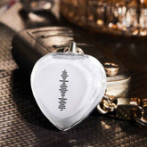 Custom Engraved Heart Scannable Code Music Crystal Keychain