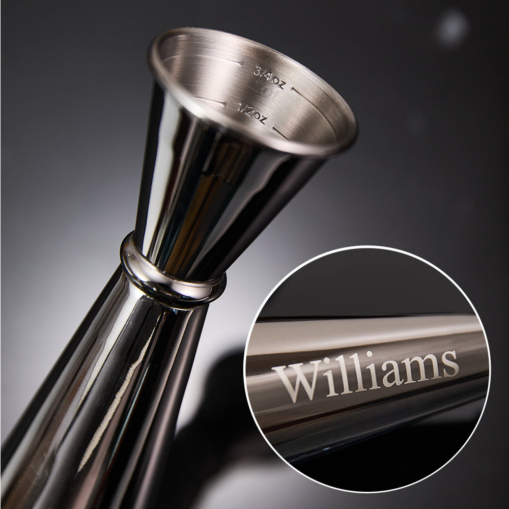 Personalised Engraved Stainless Steel Cocktail Jigger - Custom Bartender Gift