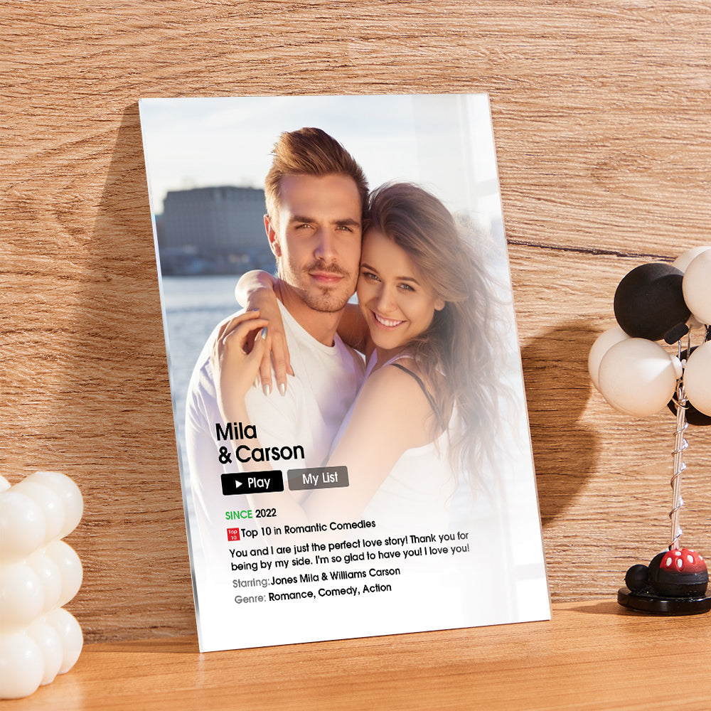 Edge and thickness detail of a Personalised Movie Poster Acrylic Plaque (2.5mm) highlighting clear, recyclable acrylic and odourless non‑toxic material