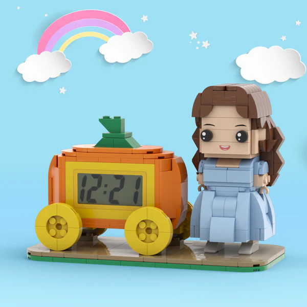 Personalised Brick Figures Clock - Custom Photo Lego-Style Clock | Unique Xmas Gift