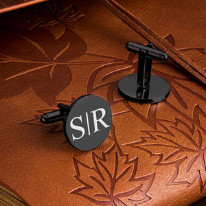 Personalized Engraved Tie Clip and Cufflinks Set with Wooden Box Wedding Gift for Men Groomsmen