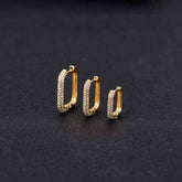 Geometric Rectangle Earrings Zircon Ear Buckle