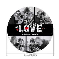 Personalized Custom Name Picture Dessert Plate LOVE Decorative Photo Dinner Plate