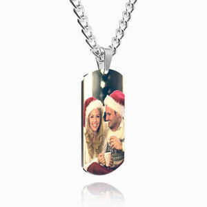 Personalised Engraved Military Dog Tags Photo Necklace For Men