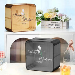 Personalized Wedding Card Box Square Wedding Memory Box Wedding Gift for Couple
