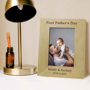 Personalized Photo Frame First Father's Day Wood Picture Frame For New Dad