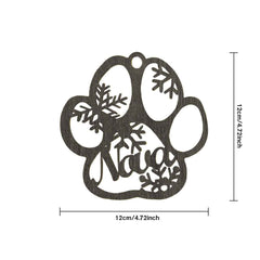 Personalized Wood Pet Paw Christmas Ornament