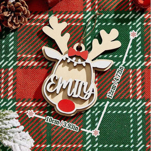 Personalized Reindeer Ornament with Name Christmas Tree Decorations Gift