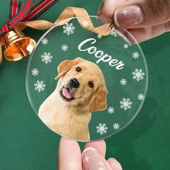 Personalised Photo & Name Christmas Pet Ornament - Custom Pet Lover Gift
