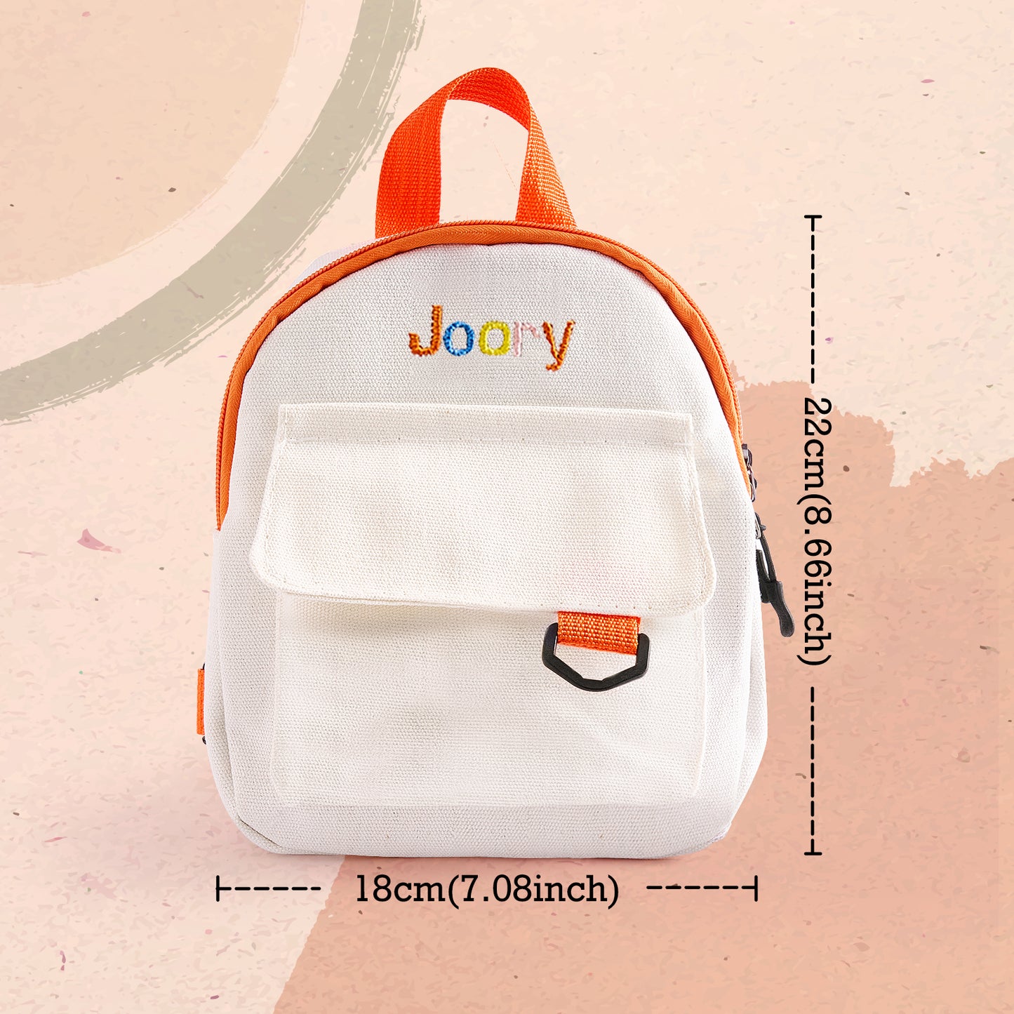 Close-up of embroidered name and corduroy texture on a mini backpack — premium durable stitching for kids' school bags.