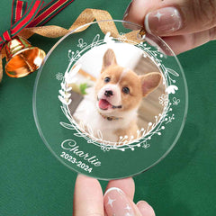 Personalized Pet Photo Ornament Dog Name Ornament Christmas Gift for Pet Lovers