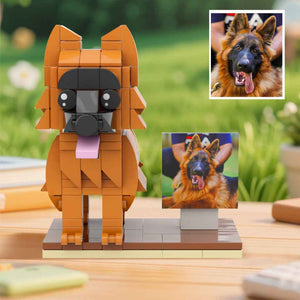 Custom Full-Body Brick Figures of 1 Dog with Frame Personalized Birthday Gift for Pet Lover