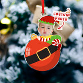 Personalised Baby Elf Christmas Ornament with Photo - First Christmas Keepsake