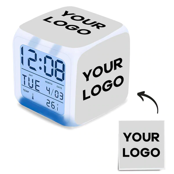 Personalised Colourful Lights Multi-Photo Alarm Clock - Custom Digital Photo Frame