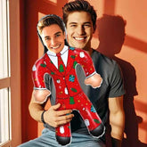 Custom Face Red Christmas Suit Blow Up Dolls Funny Inflatable Balloon Custom Air Doll for Party Favors Christmas Gifts