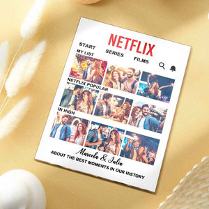 Custom Photo NETFLIX Movie Plaque Personalized Home Decor Anniversary Gift