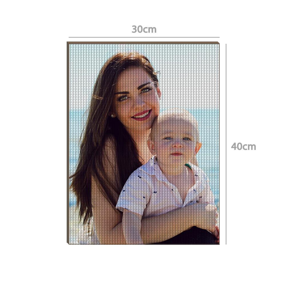 Child enjoying a Personalised 5D Diamond Painting Kit—easy, family-friendly DIY craft with clear symbols and simple applicator tools